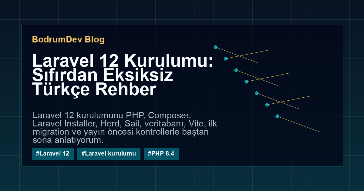 Laravel 12 Kurulumu: Sıfırdan Eksiksiz Türkçe Rehber kapak görseli