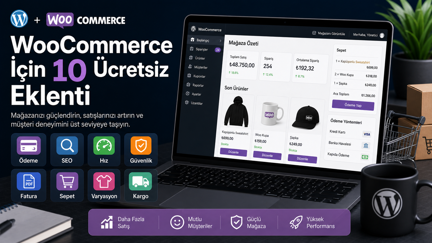 WooCommerce İçin Önerdiğim 10 Ücretsiz Eklenti kapak görseli