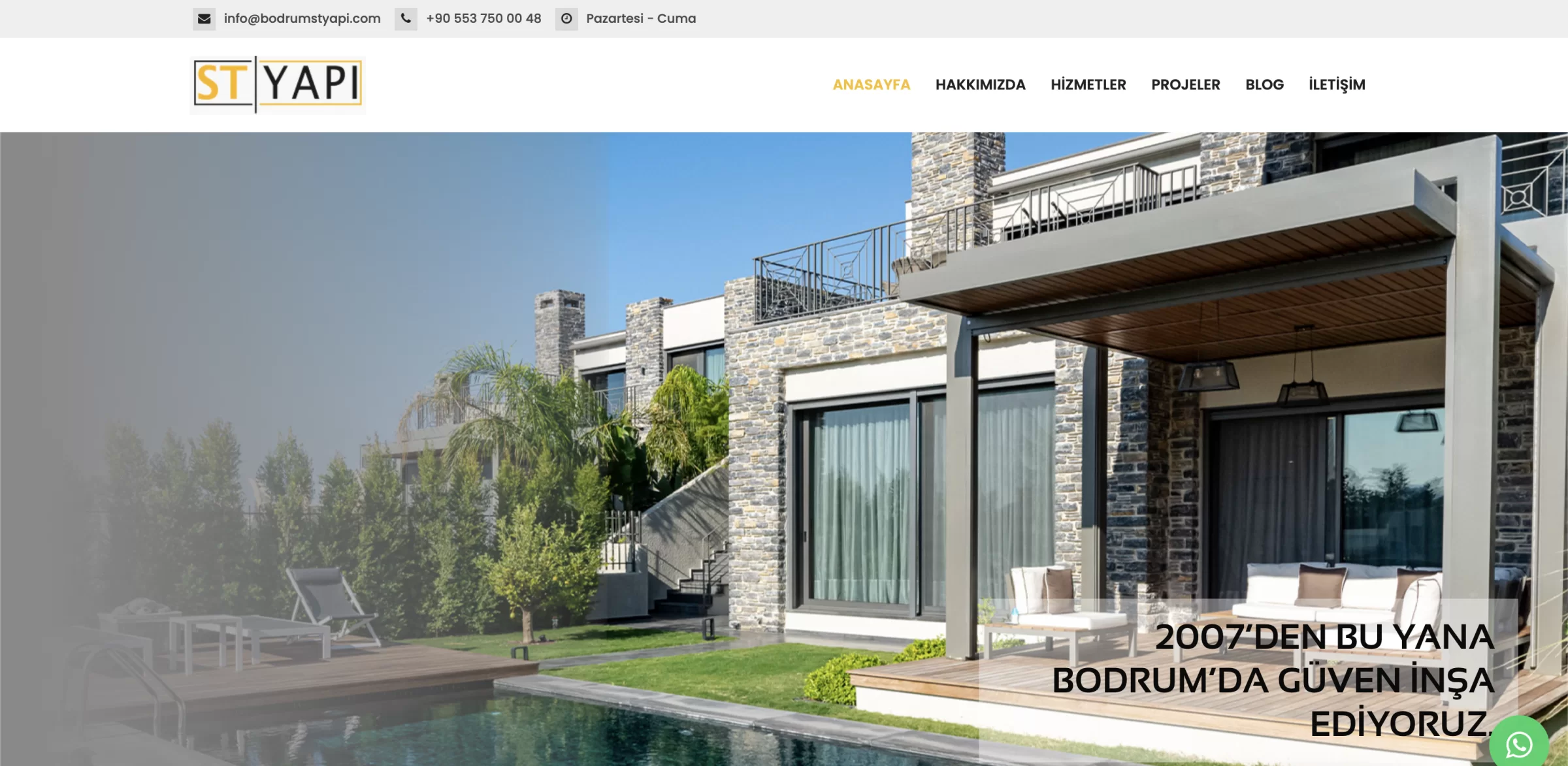 Bodrum ST Yapı web ekran görüntüsü